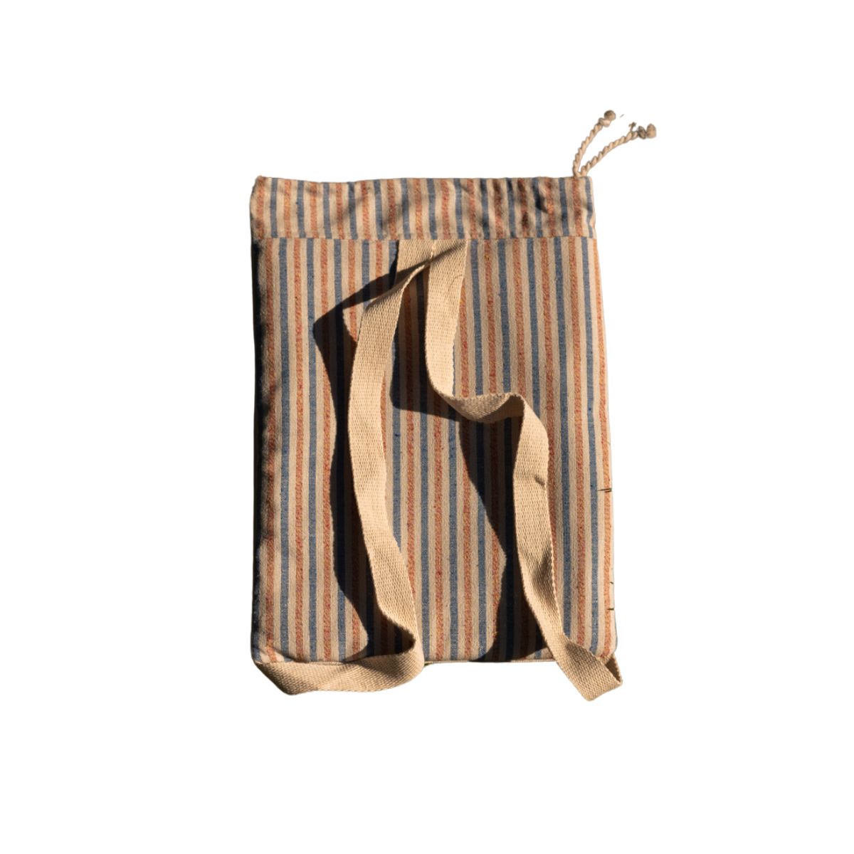 Tablecloth Backpack - Blue and Red Stripes